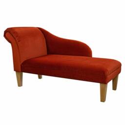 Handmade Apricot Velvet Chaise Longue