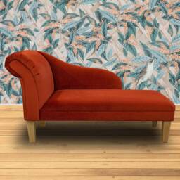 Handmade Apricot Velvet Chaise Longue - thumbnail 3
