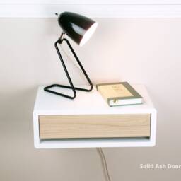 Floating Mid Century Modern Nightstand, Lacquer Coating High End Finish Bedside Table, Wall Mount Night Stand - thumbnail 3
