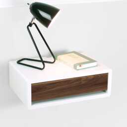 Floating Mid Century Modern Nightstand, Lacquer Coating High End Finish Bedside Table, Wall Mount Night Stand - thumbnail 2