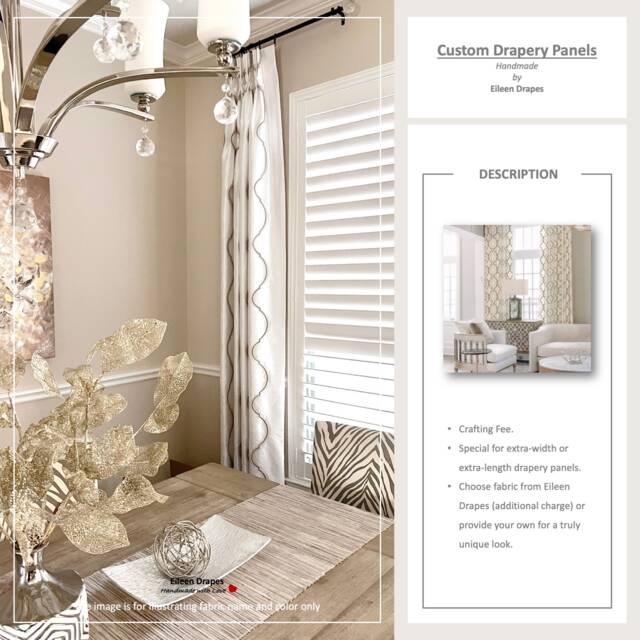 Custom Drapes, Curtains, Valance Order For Extra Long Drapery Panels Or Fabric Provided By Customer Crafting Fee - image 1
