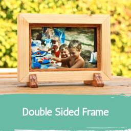Handmade Red Oak Double Sided Picture Frame - Portrait Or Landscape Display, Convertible