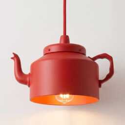 Hanging Light - Contemporary Matte Red Teapot - Creative Minimal Ceiling Lamp For Modern Home & Caf?? Interiors - thumbnail 3