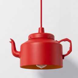 Hanging Light - Contemporary Matte Red Teapot - Creative Minimal Ceiling Lamp For Modern Home & Caf?? Interiors - thumbnail 2