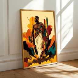 Afrocentric Art Print Abstract Cultural Figure, Modern Boho Decor - Poster Only - thumbnail 2