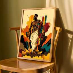 Afrocentric Art Print Abstract Cultural Figure, Modern Boho Decor - Poster Only - thumbnail 3