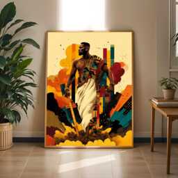 Afrocentric Art Print Abstract Cultural Figure, Modern Boho Decor - Poster Only - thumbnail 1
