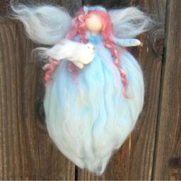 Peace Blessing Fairy Needle Felted Wool Fairy Angel Waldorf Inspired With Dove, Gift, Holiday - thumbnail 3