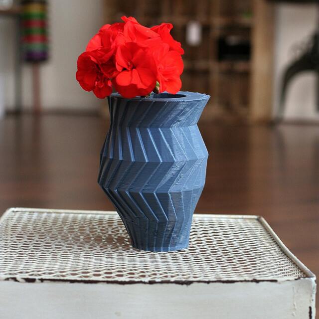 3D Printed Vase, Plastic Vase, Minimalistic Vase, Industrial Vase, Futuristic Vase, Modern Vase - image 1