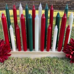 Orange Sienna Taper Candles, 12'' Tall Unscented Dripless Candles - thumbnail 4