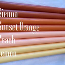 Orange Sienna Taper Candles, 12'' Tall Unscented Dripless Candles - thumbnail 2