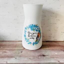 Robin Vase, Gifts, Themed Bird Lovers, Remembrance Home Decor - thumbnail 3