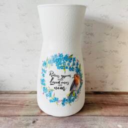 Robin Vase, Gifts, Themed Bird Lovers, Remembrance Home Decor - thumbnail 2