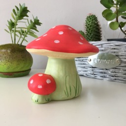 Ceramic Mushrooms, Painted Garden Decor, Outdoor Decorations, Gift Ideas, Handmade Sculptures, Statue - thumbnail 2