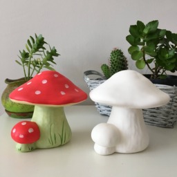 Ceramic Mushrooms, Painted Garden Decor, Outdoor Decorations, Gift Ideas, Handmade Sculptures, Statue