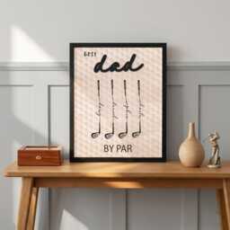 Best Dad By Par Golf Wood Sign, Custom Wall Art, Personalized Name Gift For Dad, Father's Day Gift, Birthday Lovers - thumbnail 3