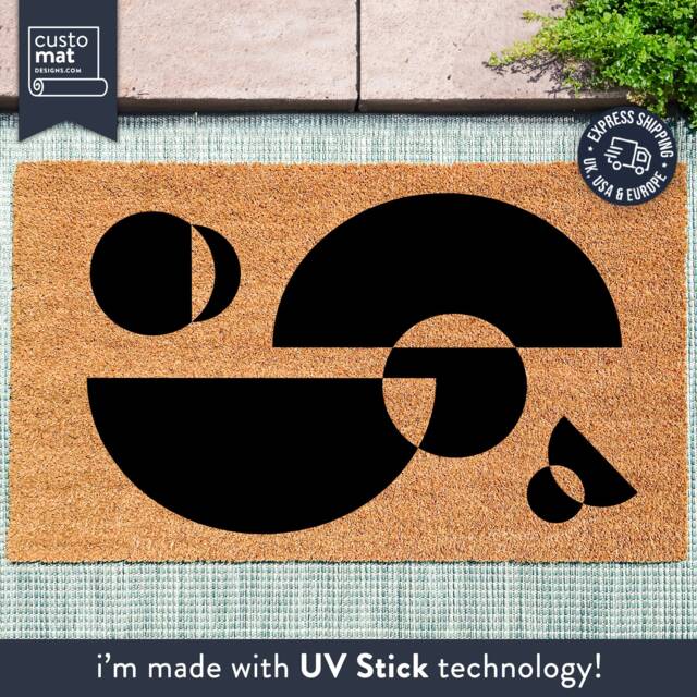 New Home Abstract Art Doormat - Mid Century Modern Door Mat Midcentury Rug Housewarming Gift Minimalist Retro - image 1