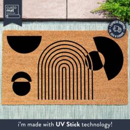 New Home Abstract Art Doormat - Mid Century Modern Door Mat Midcentury Rug Housewarming Gift Minimalist Retro - thumbnail 3