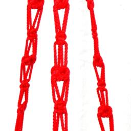 Red Macrame Plant Hanger - Plant Holder 28 Inches 3mm Gift Idea Indoor Outdoor Hanging Planter Macrame Wall Hanging - thumbnail 3