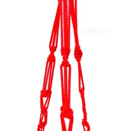Red Macrame Plant Hanger - Plant Holder 28 Inches 3mm Gift Idea Indoor Outdoor Hanging Planter Macrame Wall Hanging - thumbnail 2