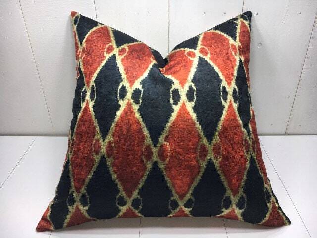 Silk Pillow 24x24 Velvet Cover Handwoven Cushion Decorative Pilow Modern Accent Pillows Home Decor Living - image 1