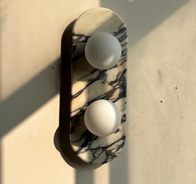 Calacatta Viola Marble Wall Sconce - Chic Decor For Any Space Art Mid Century Modern Lighting - image 1
