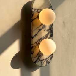 Calacatta Viola Marble Wall Sconce - Chic Decor For Any Space Art Mid Century Modern Lighting - thumbnail 2