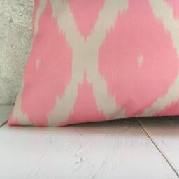 Silk Ikat Pillow Cover, Handwoven Accent Cushion - 16x24 - thumbnail 3