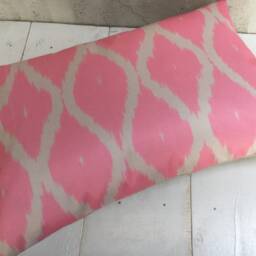 Silk Ikat Pillow Cover, Handwoven Accent Cushion - 16x24 - thumbnail 4