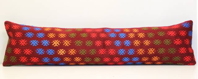 Handmade King Size Kilim Pillow Cover, Turkish Lumbar - 12x48 Inch - image 1
