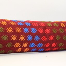 Handmade King Size Kilim Pillow Cover, Turkish Lumbar - 12x48 Inch - thumbnail 2