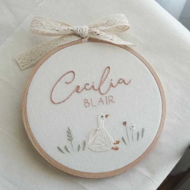 Custom First Name, Silly Goose Embroidery Hoop, Nursery & Kid's Room Wall Art, Hang, Decor, Art