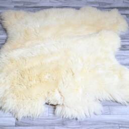 On Sale Double Sheepskin Rug - Shaggy Chair Cover Area Square - thumbnail 3