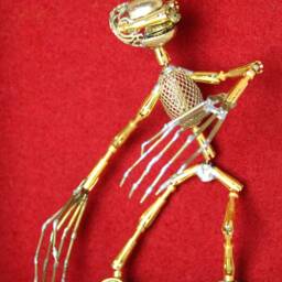 Golden Robot 01 Gilded Movable Stop Motion Creature - thumbnail 4