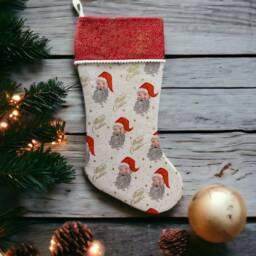 Rifle Paper Co Holiday Classics Ii - Santa Cream Metallic Fabric Christmas Stocking - thumbnail 2