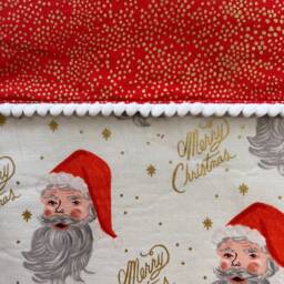 Rifle Paper Co Holiday Classics Ii - Santa Cream Metallic Fabric Christmas Stocking - thumbnail 3