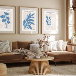 Neutral Wall Prints, Botanical Bedroom Line Art, Home Decor, Hand Drawn Plants, Set Of 3 Prints A2 A1 - thumbnail 2