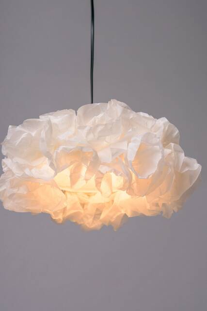 xl White Paper Pendant Lamp Handmade Eco-Friendly Light Fixture - image 1