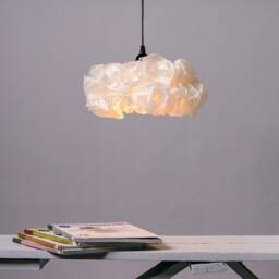 xl White Paper Pendant Lamp Handmade Eco-Friendly Light Fixture - thumbnail 2
