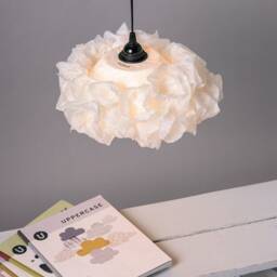 xl White Paper Pendant Lamp Handmade Eco-Friendly Light Fixture - thumbnail 3