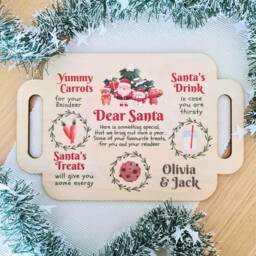 Personalised Christmas Decoration Santa Tray Board - Eve Box Milk & Cookies Holiday D??cor First Gift For Kids - thumbnail 1
