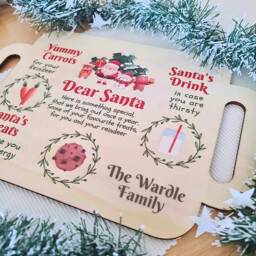 Personalised Christmas Decoration Santa Tray Board - Eve Box Milk & Cookies Holiday D??cor First Gift For Kids - thumbnail 2