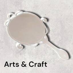 Art Deco Style Hand Held Mirror - Many Styles - Bespoke Shapes & Sizes Made - thumbnail 3