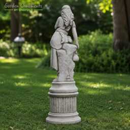 Large Classic Maiden With Jug Statue, Stone Effect Outdoor Sculpture, Patio Ornament - thumbnail 3