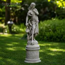 Large Classic Maiden With Jug Statue, Stone Effect Outdoor Sculpture, Patio Ornament - thumbnail 2