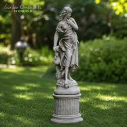 Large Classic Maiden With Jug Statue, Stone Effect Outdoor Sculpture, Patio Ornament - thumbnail 4