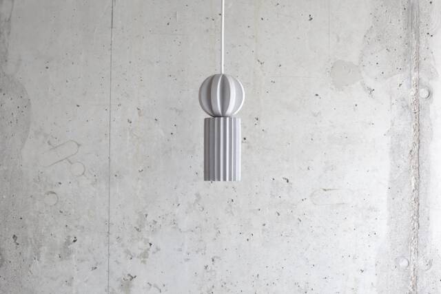Handmade Concrete Pendant Light Modern Plaster Sphere - image 1