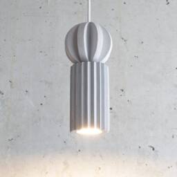 Handmade Concrete Pendant Light Modern Plaster Sphere - thumbnail 3