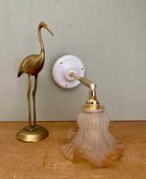 Vintage Frosted Glass Tulip Wall Lamp - thumbnail 1