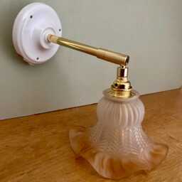 Vintage Frosted Glass Tulip Wall Lamp - thumbnail 2